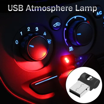 Auto Aksesuāru Mini USB LED Auto Gaismas Auto Interjeru, Atmosfēru, Gaismas Dekoratīvās Lampas Avārijas Apgaismojums PC Auto Krāsains Gaismas