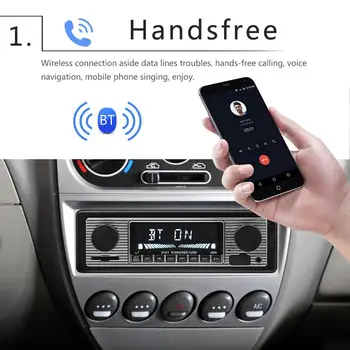 Auto Auto Radio Bluetooth Vintage Bezvadu MP3 Multimediju Atskaņotājs, AUX, USB, FM 12V Klasisks Stereo Audio Atskaņotājs, Automašīnu Elektriskie