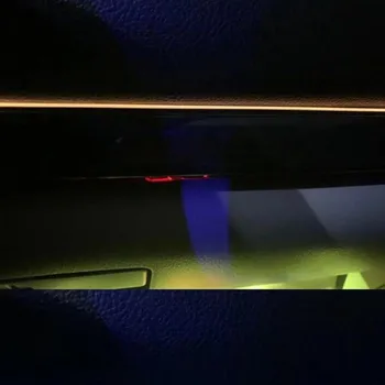 Auto Interjera Dekoratīvie Atmosfēru Lampas Akrila Optiskās Šķiedras Gaismas RGB Apkārtējās Gaismas Skaņas Kontrole Ar 12V piepīpētāja