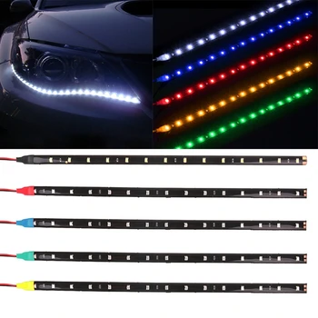Auto LED Sloksnes Veidošanas Dekoratīvā Apgaismojuma 30CM 15 SMD Ūdensdrošs LED Lampas R3MD