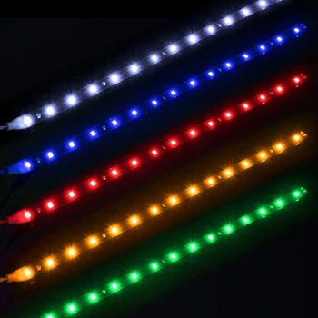 Auto LED Sloksnes Veidošanas Dekoratīvā Apgaismojuma 30CM 15 SMD Ūdensdrošs LED Lampas R3MD
