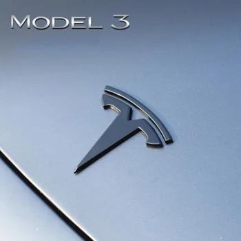 Auto logo vāks ABS oglekļa šķiedras uzlīme par Tesla Model 3 stūre priekšā, aizmugurē, Bagāžnieka logo Emblēma apdare uzlīmes uzlīmes