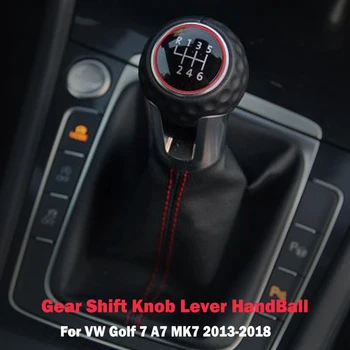 Auto Melns Panelis Sarkans aplis 5/6 Ātrums Auto Pārnesumu Pārslēgšanas Rokturis Svira Volkswagen, VW Golf 7 Mk7 GTI GTD 2013-2018