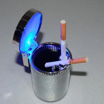 Auto pelnu trauku Ar LED Gaismas Cigarešu, Cigāru pelnu trauki Tvertnes Gāzes Pudele Smēķēšanas Cigrette Accessries Dāvanas Sīkrīkus par Draugiem
