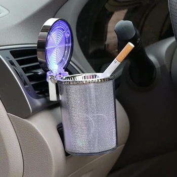 Auto pelnu trauku Ar LED Gaismas Cigarešu, Cigāru pelnu trauki Tvertnes Gāzes Pudele Smēķēšanas Cigrette Accessries Dāvanas Sīkrīkus par Draugiem