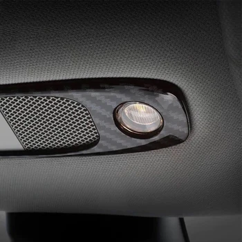 Auto Priekšā, Aizmugurē Lasīšanas Apgaismojums Dekoratīvās Uzlīmes, ABS Oglekļa Šķiedras Rāmis Interjeru Tesla Model 3 Y Piederumi Car Styling