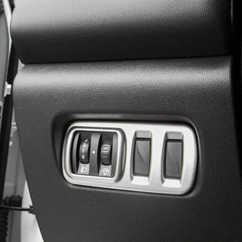 Auto Stick Stils ABS Chrome Priekšā Galvu Miglas Gaismas Slēdzis Melns, Rāmis Lampiņa Panelī Renault Kadjar 2016-2019