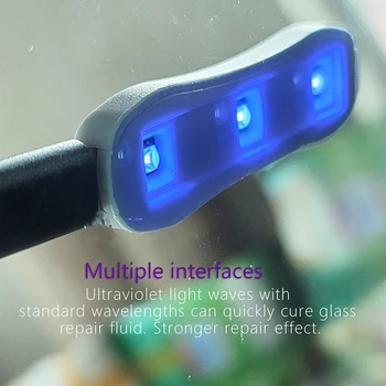 Auto Stiklu Remonts Rīks Mini Sveķu Konservēšanas Īpašas Konservēšanas Lampas Līme UV Lampas Apgaismojums Automašīnas Priekšējā Vējstikla Stiklu Plaisu Remonts, Instrumenti,