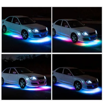 Auto Underglow Gaismas LED Elastīga Sloksne Šasijas Lukturi Remote /APP Kontroles Automašīnu Led Neona Gaismas RGB Dekoratīvās Atmosfēru Lampas