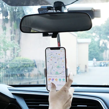 Automašīnas Atpakaļskata Spogulī, Mount Telefona Turētāju Regulējams Automašīnas Tālruņa Turētājs Karājas Stāvēt iPhone 12 GPS Auto Sēdeklis Tālruņa Turētāju Statīvu