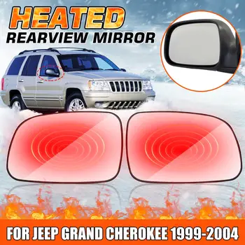 Automašīnu, Pa Kreisi, Pa Labi Sānu Atpakaļskata Ārējie Spoguļi Stikla Lēcu Jeep Grand Cherokee 1999 2000 2001 2002 2003 2004 Ar Apsildāmu Atpakaļskata