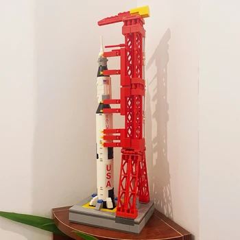 Autors Ekspertu Idejas Bloki Apollo Saturn V Pārvadātājs Raķešu Kosmosa Celtniecības Bloki 7022 Km Moduļu Ķieģeļi Tehniskais Modelis Rotaļlietas