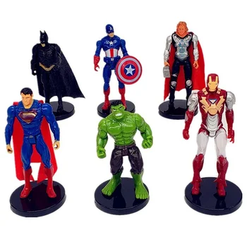 Avengers Kūka Rotājumi 6 Veidu Varoņi Dzelzs Cilvēks, Kapteinis Amerika un Citas Lelles Hand-made Modeli, Bērnu Rotaļlietas, Dāvanas