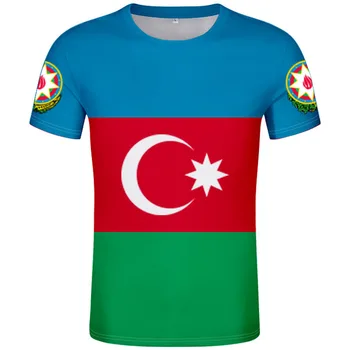 AZERBAIDŽĀNAS t krekls bezmaksas pielāgotus nosaukums skaits melni baltā karoga sarkanā apģērba tees aze valstī t-krekls azerbaidžānas tauta az augšu