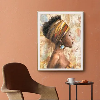 AZQSD Āfrikas Sievietēm, Eļļas Glezna, Ko Numuri Portreta Zīmējums Uz Audekla Dāvanu Attēlu Skaits Gatavotās Telpu Dekorēšana