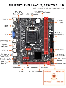 B75M desktop mātesplatē B75 LGA1155 par i3 i5 i7 PROCESORS atbalsta ddr3 atmiņas līdz 16GB ar Intel Core i3 2120 Procesoru