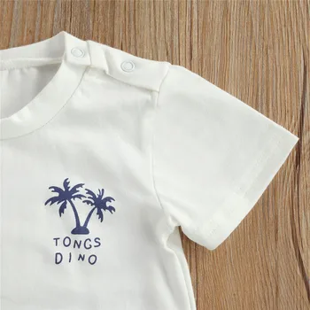 Baby Boy Modes 2gab Apģērbu Komplekts Dinozauru Iespiests T-Krekls Top Bikses 0-24M Jaundzimušā bērna Toddler Vasaras Ikdienas Kokvilnas Apģērbs