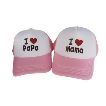 Baby girl cepuri klp i love papa mama piederumi 3-8 gadiem beisbola cepure vasaras sauli kravas automašīnu cepure meitenēm mazulis klp bērniem