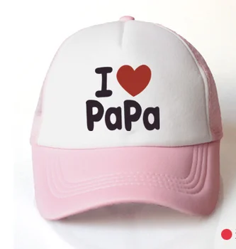 Baby girl cepuri klp i love papa mama piederumi 3-8 gadiem beisbola cepure vasaras sauli kravas automašīnu cepure meitenēm mazulis klp bērniem