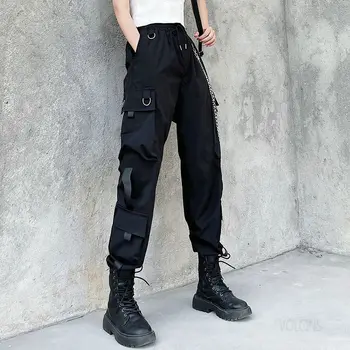 Baggy Bikses Sieviešu Augsto Vidukli Ar Ķēdes Sieviešu Joggers Bikses korejas Modes Bikses Harajuku Vaļīgas Bikses Sievietēm