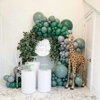 Baloni Vainags Arku Komplekts Balonu Globos Džungļu Tēma DIY Avokado Zaļš, Tumši Zaļš Baby Duša, Bērni, Kāzas, Dzimšanas dienas svinības Dekori