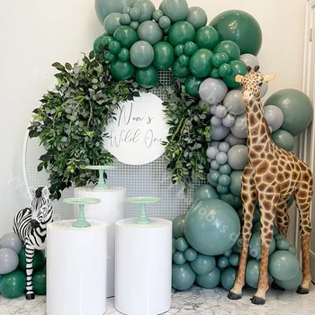 Baloni Vainags Arku Komplekts Balonu Globos Džungļu Tēma DIY Avokado Zaļš, Tumši Zaļš Baby Duša, Bērni, Kāzas, Dzimšanas dienas svinības Dekori