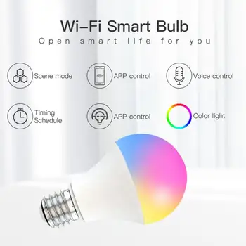 Balss Vadība 15W RGB+PKT Smart Spuldzes Aptumšojami E27 B22 WiFi LED Burvju Lampa AC 110V, 220V Darbu Ar Alexa, Google Home
