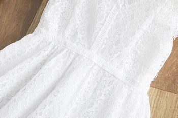 Balts Mežģīņu Meiteņu Kleitas Bērniem Vasarā bez Piedurknēm Līgavas Puses Tutu Vestidos Bērniem, Kāzas un Dzimšanas Pasaku Apģērbs