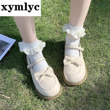 Balts retro Mary Jane mazās ādas kurpes sieviešu vasaras 2021. gadā-pavasarī un rudenī jaunu Lolita svārki ar vienu apavi