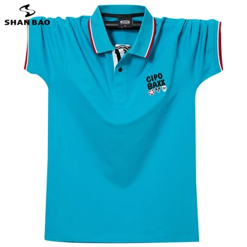 BAO SHAN kokvilnas stiept vīriešu zaudēt īsām piedurknēm POLO krekls ir 2021. vasaras klasiskā stilā, izšūšana zīmolu biroja ikdienas polo