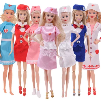 Barbies Lelle Kurpes, Ārsts, Medmāsa, Pavārs Vienotu Tērpu, Skatuves Cosplay Lelle Drēbes Par Barbie 11.8 Collu Leļļu Aksesuāri Meitenei Rotaļlietas