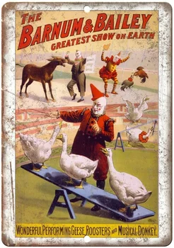 Barnum & Bailey Circus Klauns Retro skārda zīme nostalgic rotājumu metāla plakātu, garāžas art deco bar, cafe veikals