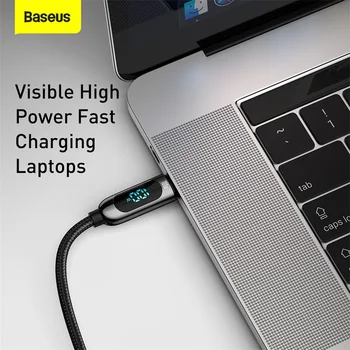Baseus PD 100W USB C Tipa USB C Kabeli Ātrās Uzlādes Datu Kabeli 5.A Ātri Uzlādēt 4.0 QC 3.0 Xiaomi Huawei, Samsung MacBook