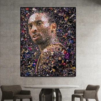Basketbola Zvaigzne Kobe Portrets Plakātu Sienas Mākslas Auduma Apgleznošanas Radošā Mākslas Ainu Dzīvojamā Istaba Mājas Apdare