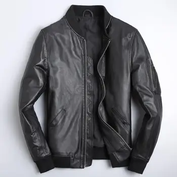 Bezmaksas piegāde.Klasiskās bomber MA-1 ādas jaka.vīriešu melna slim gaisa spēku pātagot mētelis.kvalitātes īstas ādas apģērbu.