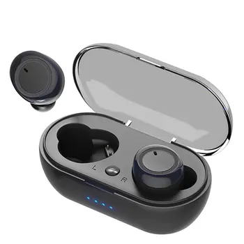 Bezvadu 5.0 Austiņas Bluetooth Austiņas Ar Mikrofonu Divpusējās Stereo In-ear Sporta Austiņas Ar Uzlādes Gadījumā