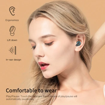 Bezvadu Austiņas TWS Bluetooth saderīgas Austiņas Touch Kontroli, Bezvadu Austiņām Earbuds Sporta Heasets In-ear Austiņu