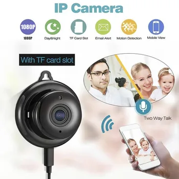 Bezvadu Mini WIFI 1080P IP Kamera Atbalsta FTP Augšupielādēt Infrasarkano Nakts Redzamības Smart Home Drošības Baby Monitor Kustības Detektoru,
