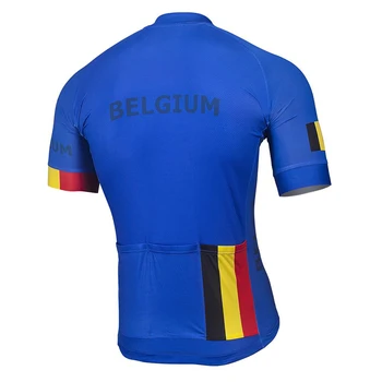 Beļģija 2020 Vīriešu Velosipēdu Jersey Zilā Pielāgota Road SACĪKŠU Komanda Velosipēdu Ceļu Kalnu Skrējiens Topi Sacīkšu Apģērbu Ātri Sauss