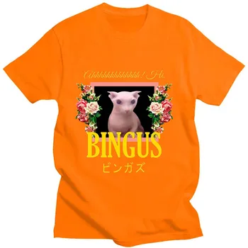 Bingus Ziedu Estētiskās Mākslas T-krekls, Kokvilna Même Bingus Kaķis Drukāt Augstas Kvalitātes Vīriešu Un Sieviešu Pašā Stilā T-krekls