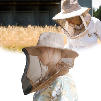 Biškopības Aizsardzības Kovboju Cepures, Cepuri Lielām Malām Audums Neilons Neto Dzijas Apģērbu Klp Biškopis Bambusa Ērtu Dizainu