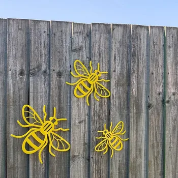 Bišu Dienu Dārzs Apdare Lauku Stila Kolekcija Bumble Bee Āra Siena Skulptūras, Sētu Zālienu Rotājumu Statuja 3pcs