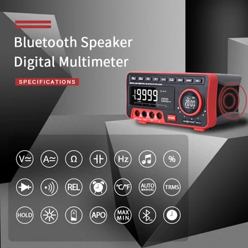 Bluetooth Ciparu Multimetrs 19999 Voltmetrs Testeri Zondes 1.2 M Skaļrunis Auto-Sākot Analog Bārs Ammeter