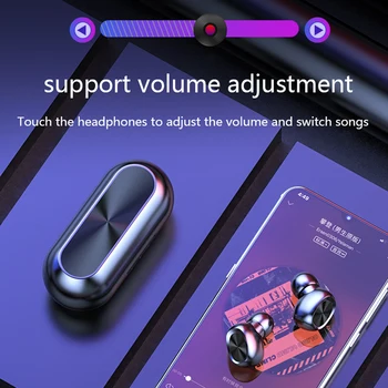 Bluetooth5.0 Austiņu TWS Stereo Bezvadu Austiņas pirkstu Nospiedumu Touch Ūdensizturīgs Sporta Earbuds Austiņas Dual-Trokšņu slāpēšanas Mikrofons
