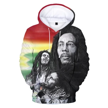 Bob Marley 3D Prited Hoodies sporta Krekli Vīriešiem un Sievietēm Regeja sporta Krekli Iespiesti Pulovers Unisex Harajuku Lielajam Hoodies