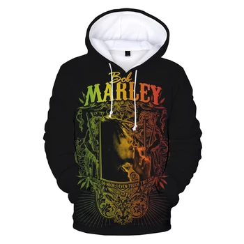 Bob Marley 3D Prited Hoodies sporta Krekli Vīriešiem un Sievietēm Regeja sporta Krekli Iespiesti Pulovers Unisex Harajuku Lielajam Hoodies