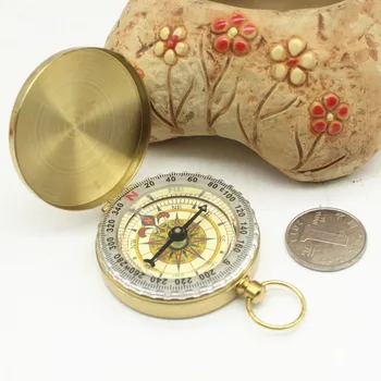 Boutique Gaismas Zelta pārklājumu Āra Orientēšanās Kompass Daudzfunkcionālas Keychain, Kabatas pulkstenis, Kompass Kompass Genshin Ietekme