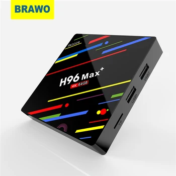 BRAWO Android 9.0 TV KASTĒ H96 MAX PLUS 4GB 64GB RK3328 H2.65 4K 2,4 GHz/5 ghz WIFI Set-top box Media Player Smart TV Box