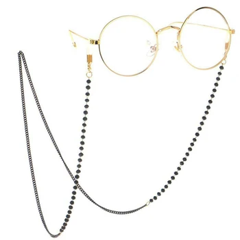 Brilles Ķēdes Black Crystal Ķēdes klāts Silikona Cilpas Sieviešu Saulesbrilles Piederumu Slāņi Aproce