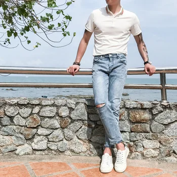 Britu Stila Vasaras Īsām Piedurknēm Vīriešu Polo Krekli Modes Savukārt Apkakle Slim Fit Gadījuma Polo Homme Streetwear Augstas Kvalitātes